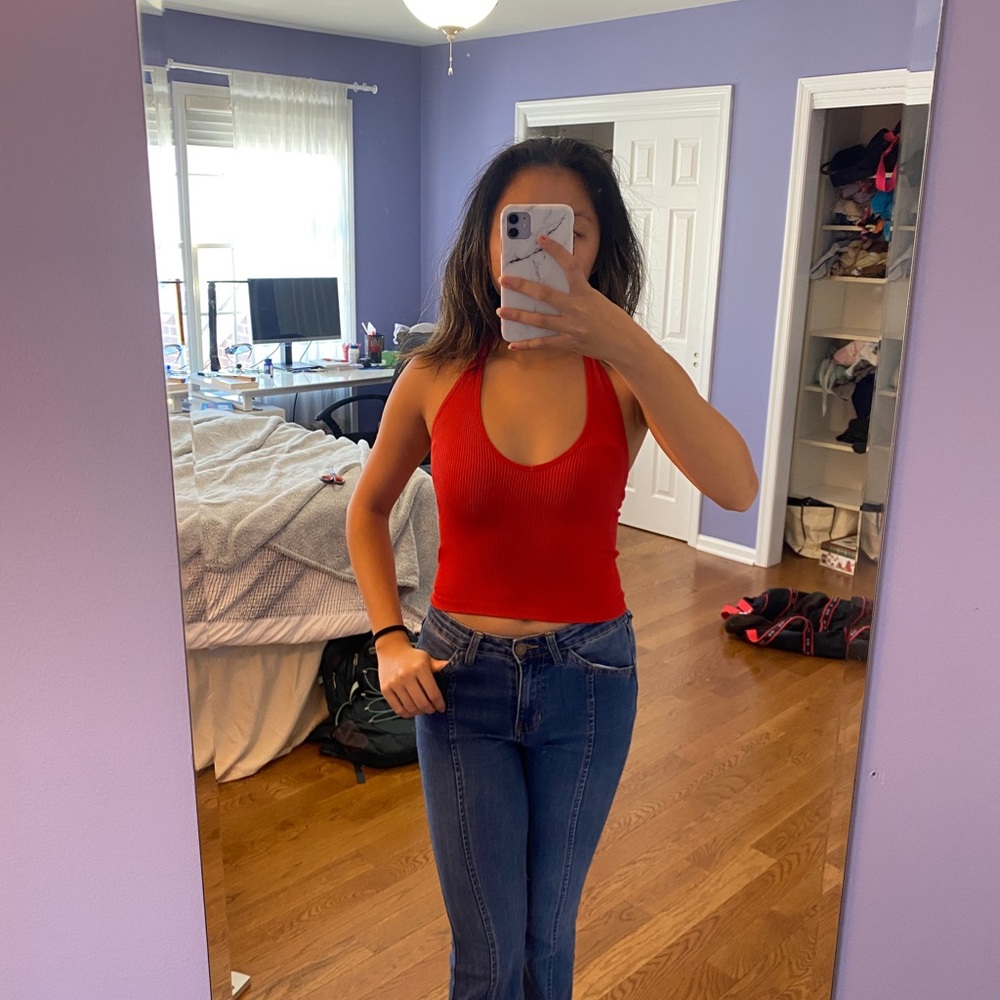 NWOT urban red halter top